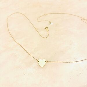 14k solid gold Heart Pendant adjustable 20”-18” Necklace